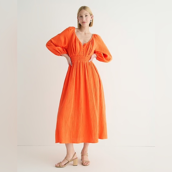 NWT J.Crew V-neck midi dress in soft gauze - Picture 5 of 8